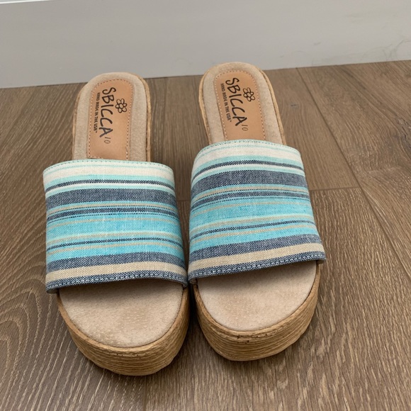 Sbicca Shoes - Sbicca Wedge Striped Sandals